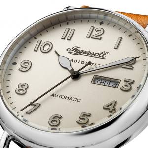 Ingersoll DISCOVERY I03803 Mens The Apsley Movement Quartz Case Stainless Steel Dial Blue Strap Leather Brown Matt