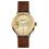 Disney Ingersoll ID01201 Mens Watch The Trenton Union Quartz Stainless Steel Polished Dial Cream Strap Strap  Color  Brown
